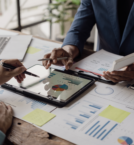 Two Accountants reviewing accounting-related data representing Tax, Accounting and Bookkeeping in Bozeman, Montana
